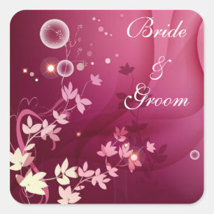 WEINFARBENE BLUME UND WIRBEL UMFASSEN STICKER