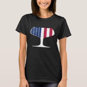 Weinflagge Patriotisch 4. Juli Amerikanische Flagg T-Shirt