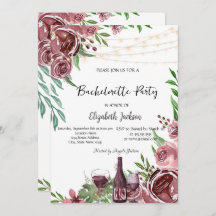 Weinflasche Burgund Rose Junggeselinnen-Abschied