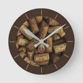 Weinflasche Cork Brown Fotograf Runde Wanduhr