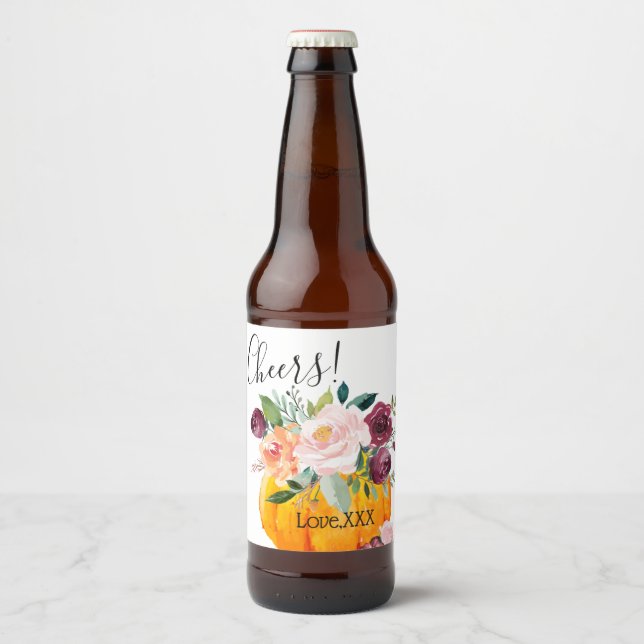 Weinflasche ETIKETT Party, Kürbis, Herbst, (Vorderseite)