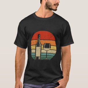 Weinflasche Glas Alkohol Vater Mama T-Shirt