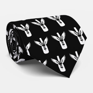 Weinflasche mit Flügeln und Korkenschraube Krawatte