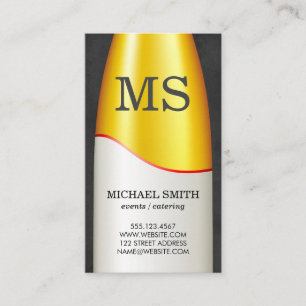 Weinflasche Monogramm Visitenkarte