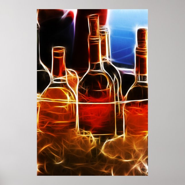 Weinflasche Poster (Vorne)