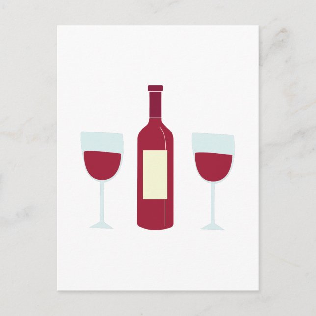 Weinflasche Postkarte (Vorderseite)