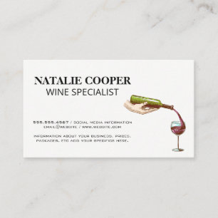 Weinflasche Pour Visitenkarte