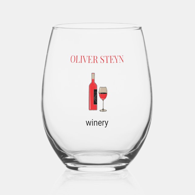 Weinflasche und Glas weiß (Vorderseite)