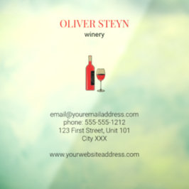 Weinflasche und Glas weiß Fensteraufkleber