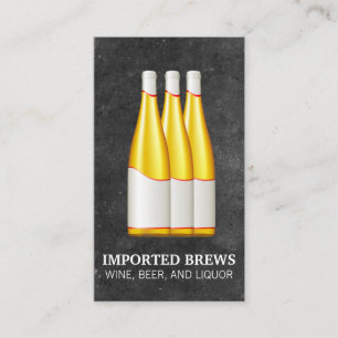 Weinflasche und -schiefer visitenkarte