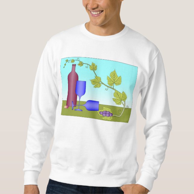 Weinflasche und Weingläser Sweatshirt (Vorderseite)