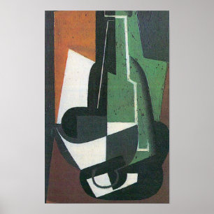 Weinflasche von Juan Gris, Vintager Kubismus Poster