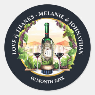 Weinflasche Wein Weinflasche Weinberg Weinberg Lan Runder Aufkleber