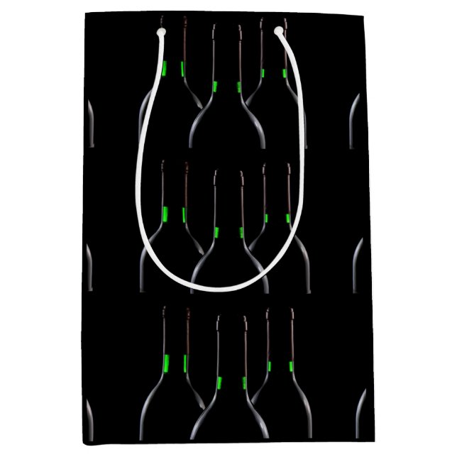 Weinflaschen Black Medium Geschenktasche Mittlere Geschenktüte (Vorderseite)