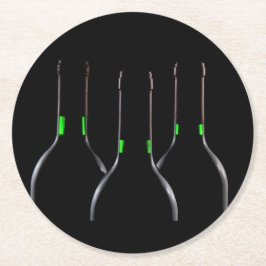 Weinflaschen Black Round Paper Untersetzer