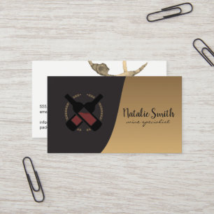 Weinflaschen   Classic Gold Black Business Card Visitenkarte