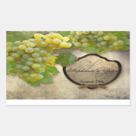 Weinflaschen Etikett Chardonnay Weinroute Hochzeit Rechteckiger Aufkleber