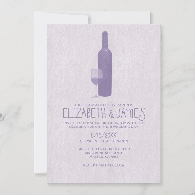 Weinflaschen Hochzeiten Einladung (Vorderseite)