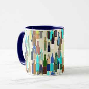 Weinflaschen, mehrfarbig, beige tasse