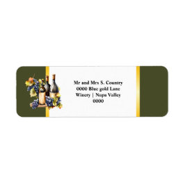 Weinflaschen mit Aquarell Weintrauben Chic Country