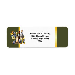 Weinflaschen mit Aquarell Weintrauben Chic Country