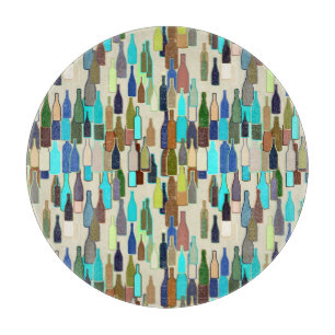 Weinflaschen, multi Farbe, beige Hintergrund Schneidebrett