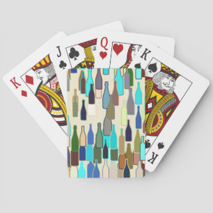 Weinflaschen, multi Farbe, beige Hintergrund Spielkarten
