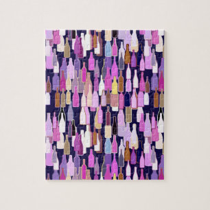 Weinflaschen, multi Farbe, dunkelblauer Puzzle