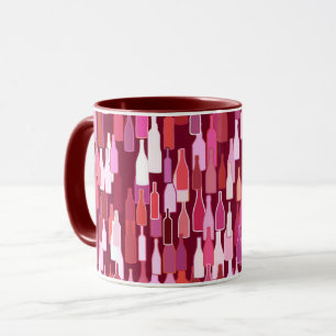 Weinflaschen, Pflaumenfarben, bordeauxroter Hinter Tasse