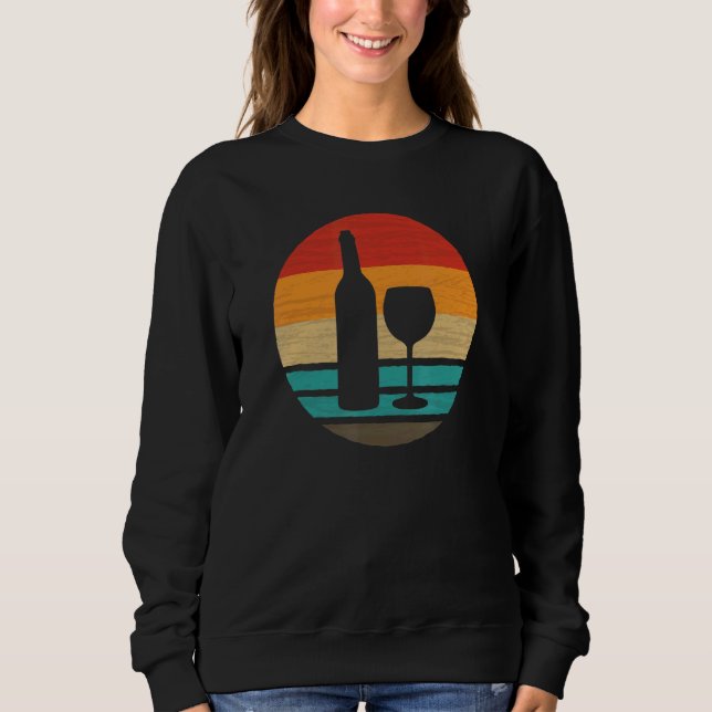 Weinflaschen Retro Stil Vintag 2 Sweatshirt (Vorderseite)