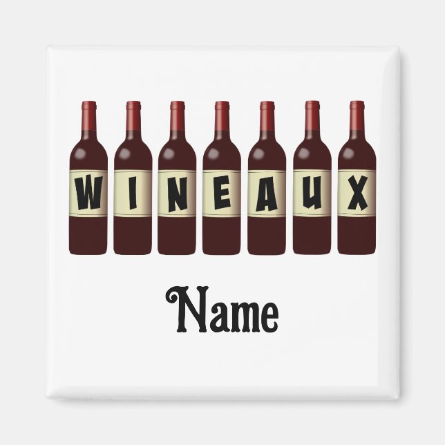 Weinflaschen Roter Wein nach Maß Magnet (Vorne)
