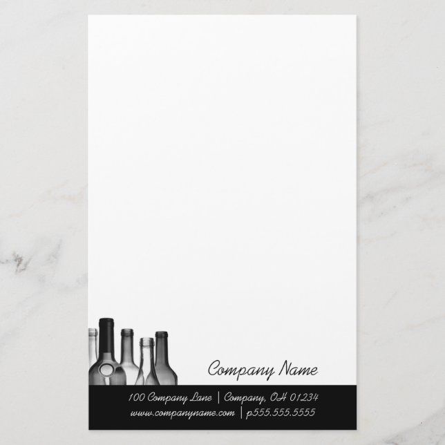 Weinflaschen Schreibtisch Stationery Briefpapier (Vorderseite)