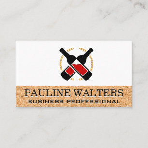 Weinflaschen und Cork Business Card Visitenkarte