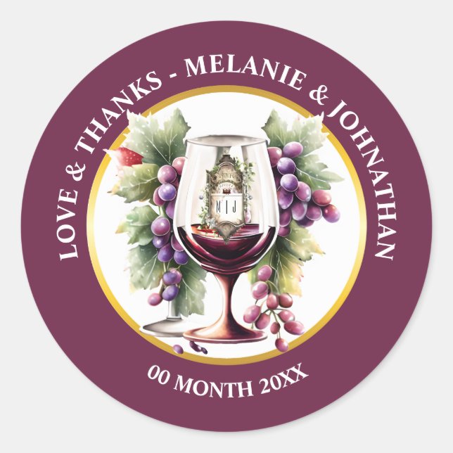 Weinflaschen Wein Weinflaschen Trauben Weinkeller  Runder Aufkleber (Vorderseite)