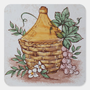 Weinflaschenaufkleber Quadratischer Aufkleber