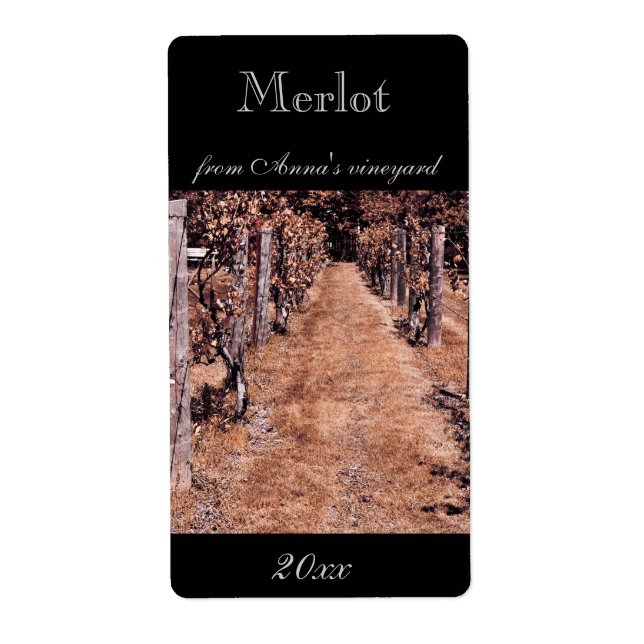 Weinflaschenetikett aus Zuhause (Vorne)