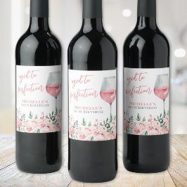 Weinflorale Geburtstagsparty Weinetikett