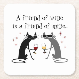 Weinfreund, Weinfreund, Weinfreund Rechteckiger Pappuntersetzer