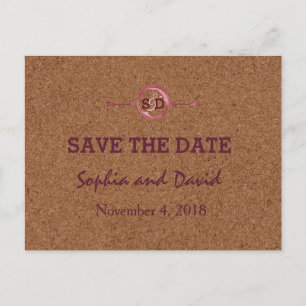 Weingarten Cork Stains Roter Wein SAVE THE DATE Ankündigungspostkarte