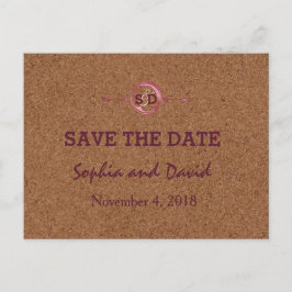 Weingarten Cork Stains Roter Wein SAVE THE DATE Ankündigungspostkarte