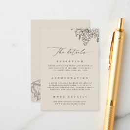 Weingarten Hochzeit Napa Begleitkarte