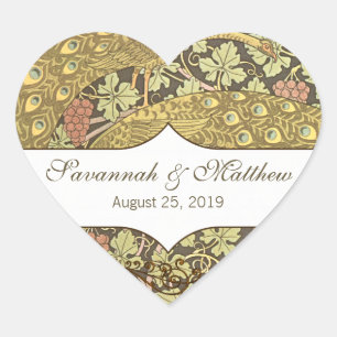 Weingarten Jugendstil Herz-Aufkleber