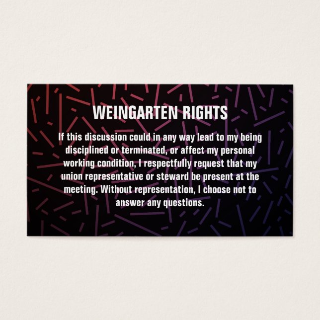 Weingarten Rechte Business Cards (Vorderseite)