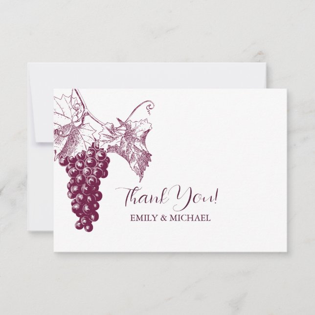 Weingartenhochzeit Dankeschön Karte (Vorderseite)