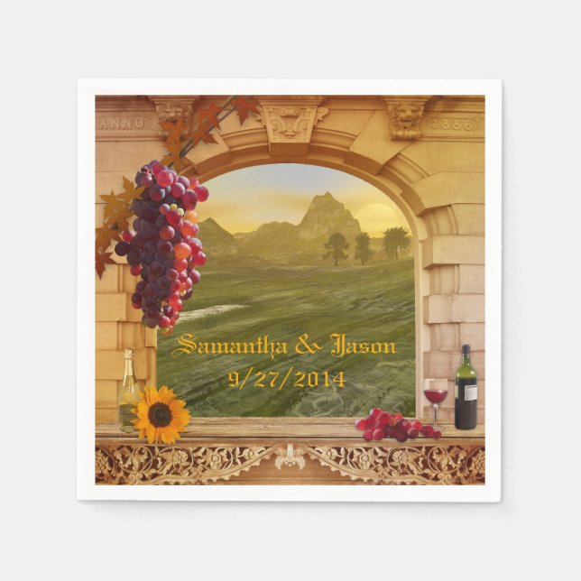 Weingartenhochzeit oder Erntedank Papier Napkins Serviette (Vorderseite)