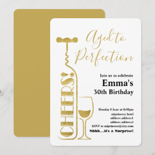 Weingeburtseinladung, "Aged to Perfection Invit" Einladung
