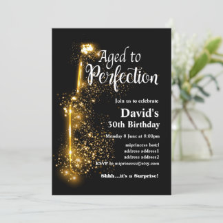 Weingeburtseinladung, "Aged to Perfection Invit" Einladung