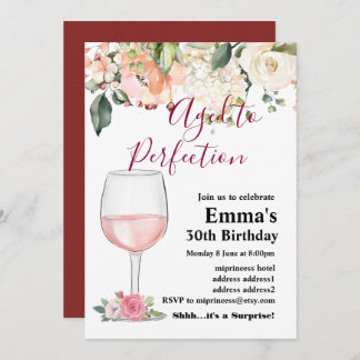 Weingeburtstagseinladung, "Aged to Perfection" Einladung