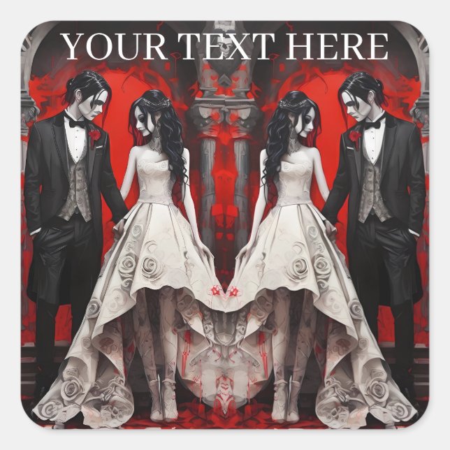 Weingeschenkeschachtel Quadratischer Aufkleber (Vorderseite)