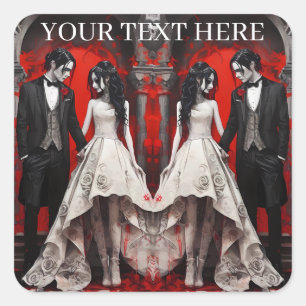 Weingeschenkeschachtel Quadratischer Aufkleber